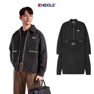  Áo khoác da lộn nam cao cấp HIDDLE kèm túi có khoá kéo màu đen | H13-AK2 