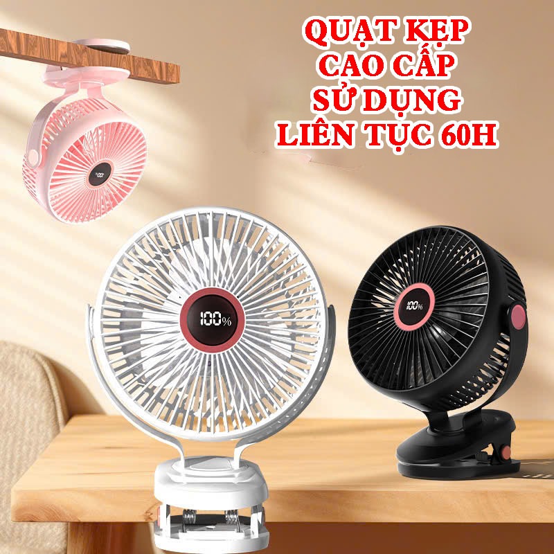 [25000mMAH] Quạt Tích Điện Kẹp LOẠI TO Q28 - JH-022, Hiện thị %pin, Lồng quạt 20cm - BẢO HÀNH 24 THÁNG | BigBuy360 - bigbuy360.vn