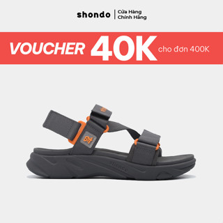 Giày Sandal Nam Nữ Shondo F8 Ver.2 Thời Trang Êm Ái Màu Xám Đậm F8M2222
