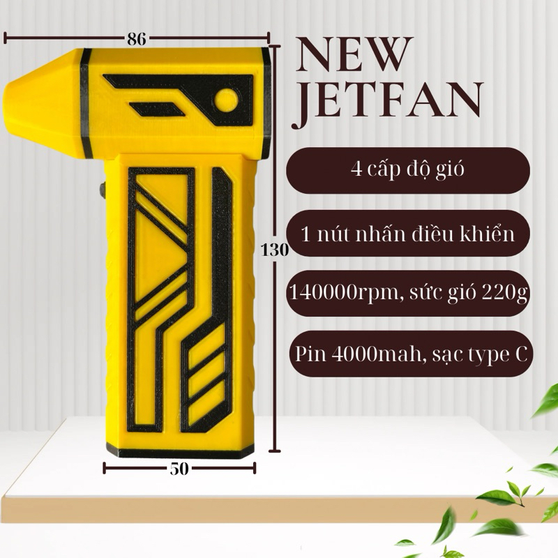 QUẠT PHẢN LỰC JETFAN S 4 CẤP ĐỘ GIÓ, ĐIỀU KHIỂN 1 NÚT NHẤN