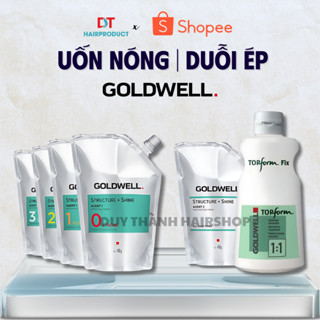 Uốn Nóng, Ép Duỗi Tóc GOLDWELL Chính Hãng 400g – Thuốc Uốn Sóng Xoăn Bồng Bềnh, Ép Thẳng Bóng Mượt.