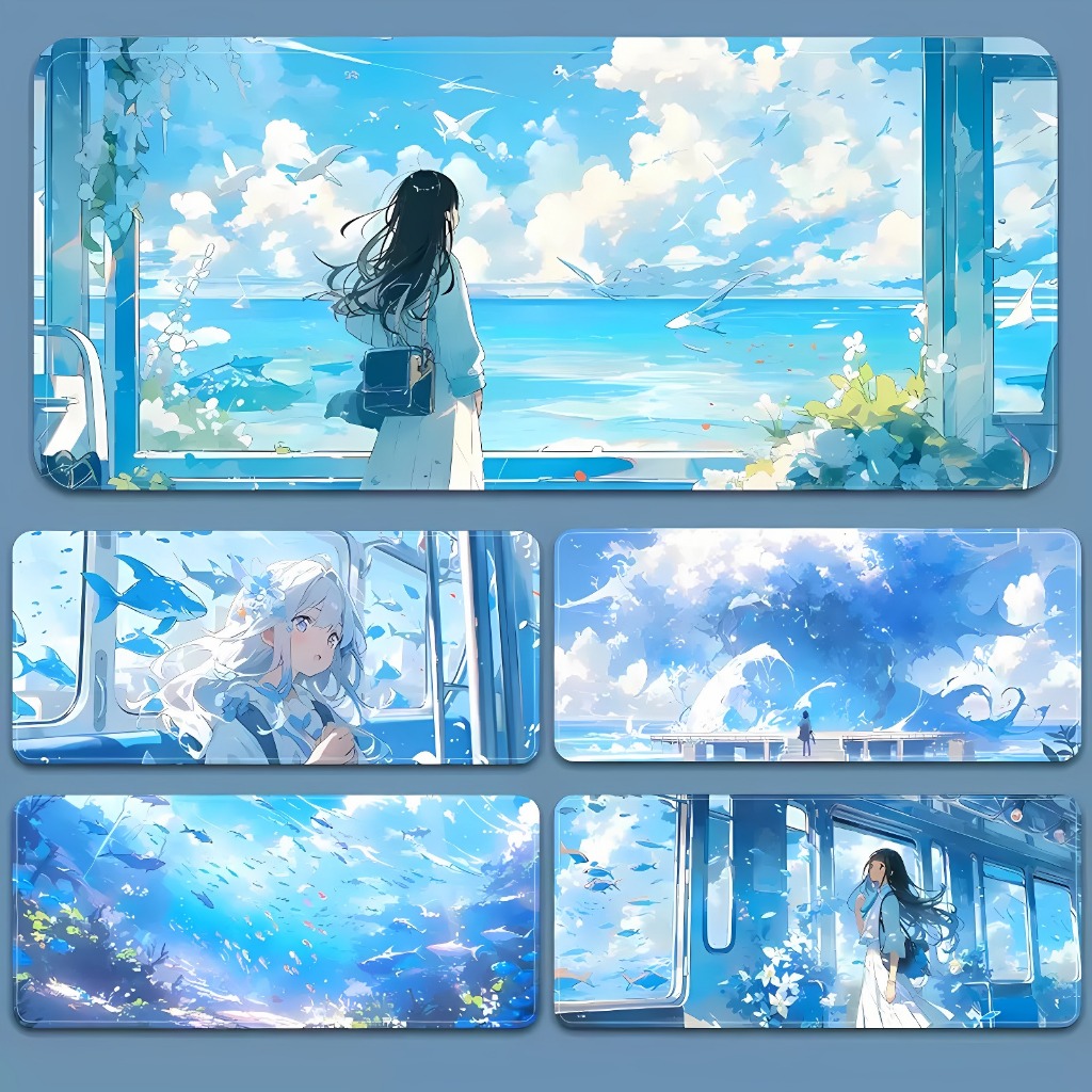 Phong Cảnh Biển - Miếng Lót Chuột, Bàn Phím Máy Tính Anime Phong Cảnh Biển
