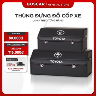  Thùng Đựng Đồ Cốp Ô Tô Gấp Gọn Logo các hãng xe Hộp Đựng Đồ Cốp Xe Bằng Da Cao Cấp ĐEN 