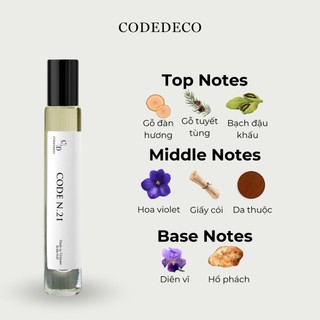 Tinh dầu nước hoa nam CODEDECO CODE N.21 dạng lăn 10ml