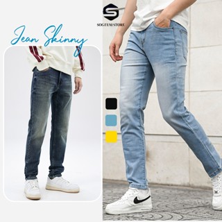 Quần jean nam co giãn 4 chiều, có Big size 28-36 quần bò màu đen trơn dáng ôm - sogeum.store