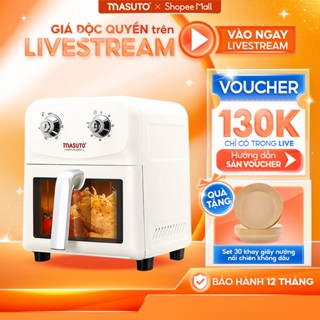 Nồi Chiên Không Dầu Masuto MSChef 6L cửa sổ kính vỏ máy kim loại 1500W Đa Năng An Toàn