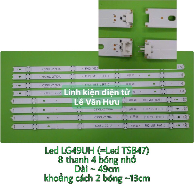 Led tv LG 49UH = 49LH570 8 thanh 4 led