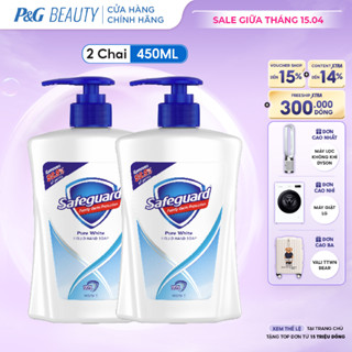 Combo 2 Nước Rửa Tay SAFEGUARD Sạch 99,9% Vi Khuẩn & Dịu Nhẹ Cho Da Trắng Tinh Khiết - Chai 450ML