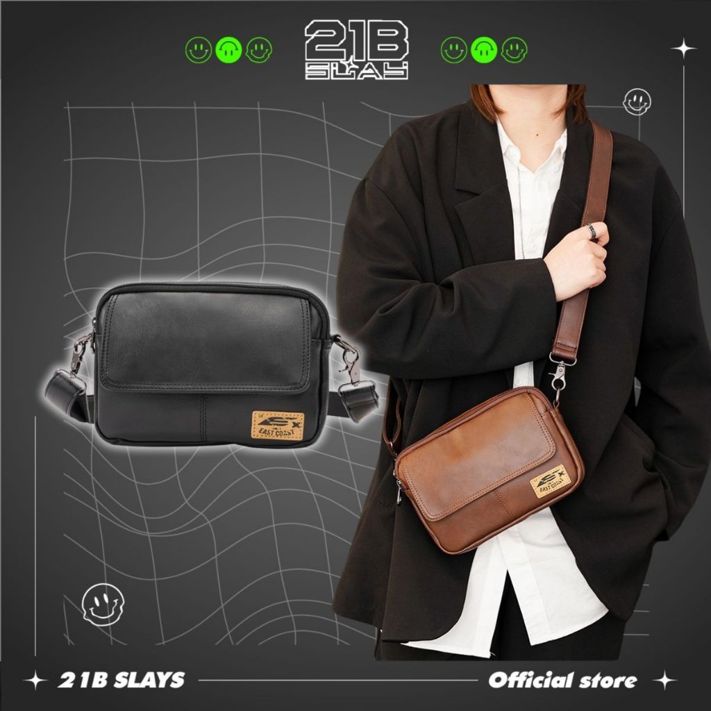  Túi đeo chéo nam hộp vuông mềm unisex da pu mềm mịn cao cấp chống nước thời trang cặp công sở đi làm đi học 