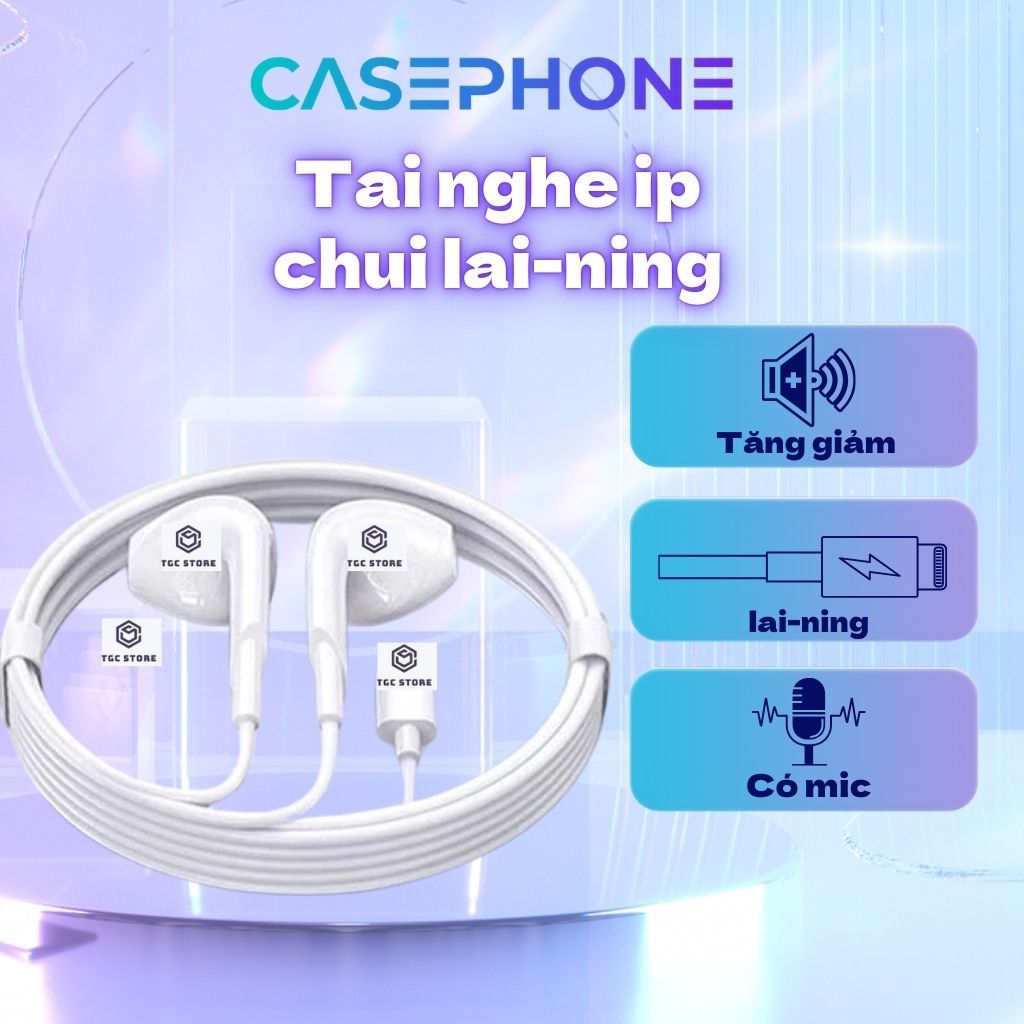 Tai Nghe Zin Không Cần Kết Nối Bluetooth Chân Cắm Laining ( Dẹp ) Dùng Cho 6/7/8/ X/XS/XSM/11/11PRM - 14PRM - carephones