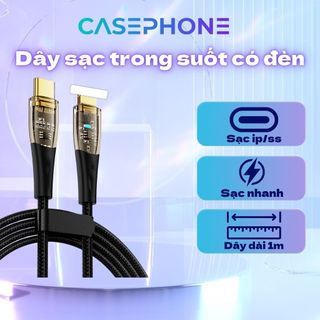 Dây Sạc Nhanh Type-C Trong Suốt Lộ Main - Chuyên Dành Cho Điện Thoại Và Android, Sạc Nhanh Ổn Định tự ngắt - CarePhones
