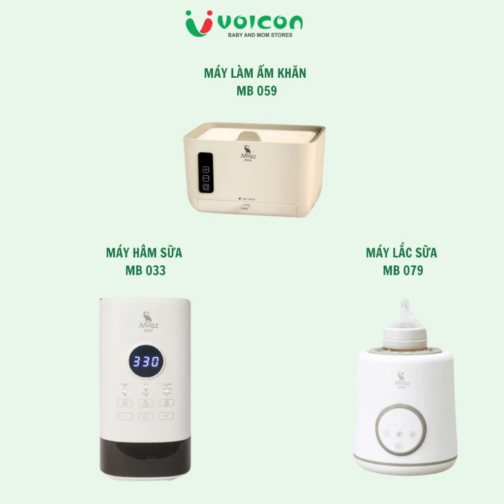 Moaz Bebe Máy lắc sữa & giữ ấm MB079/ Máy hâm sữa siêu tốc MB033/ Máy làm ấm khăn ướt MB059