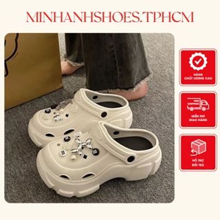 Dép sục đế dày đục lỗ, dép cross sục bánh mì nữ đế độn siêu nhẹ tặng kèm STICKER NGỰA SẮT(Mã 279*71)
