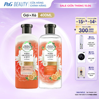 Combo Dầu Gội Và Dầu Xả HERBAL ESSENCES Bồng Bềnh Chiết Xuất Bưởi & Bạc Hà - Chai 400ML x2