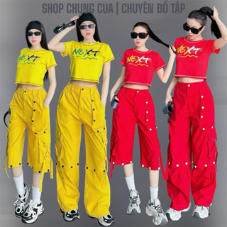  Quần kaki nữ + Áo crop thun  CÓ BÁN RỜI  nhiều màu đồ tập nhảy shuffle dance dân vũ aerobic 