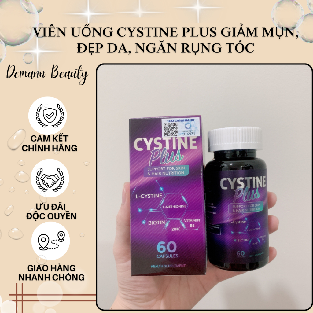(Công Ty) Viên uống Cystine Plus giảm mụn, đẹp da, ngăn rụng tóc
