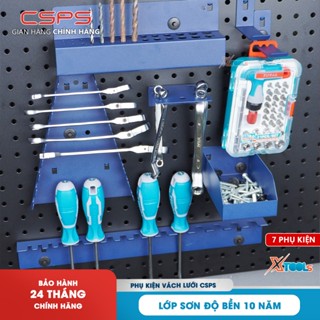 Phụ kiện vách lưới treo tường CSPS phụ kiện bảng treo đồ Pegboard, khay đựng cờ lê, móc treo, giá đựng mũi khoan