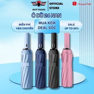 Dù 24 Nan Huy Tưởng Chất Liệu Polyester Chống Thấm, 24 Nan Loại Lớn Ngoài Trời 2 Người Tự Bung Chống Lật Gió Cản 99% UV
