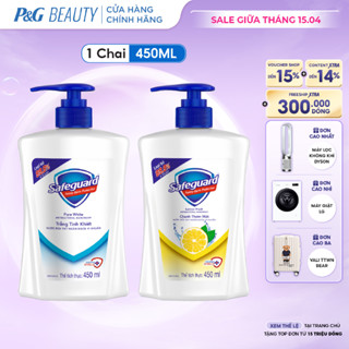 Nước Rửa Tay SAFEGUARD Sạch 99,9% Vi Khuẩn & Dịu Nhẹ Cho Da Trắng Tinh Khiết/Chanh Tươi Mát - Chai 450ML