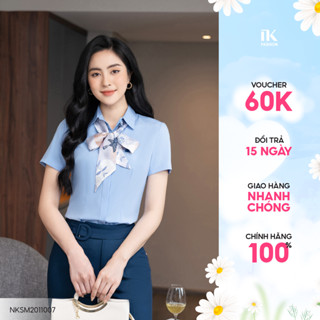 Áo sơ mi nữ cộc tay công sở kiểu dáng basic dáng ôm vải co giãn không nhăn NK Fashion NKSM2011007