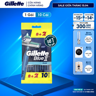 Dao Cạo Râu Gillette Blue II Plus - Gói 8+2 Cái