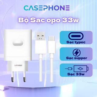 Bộ Củ Sạc 33W Siêu Nhanh CarePhones Opo Super VOOC/Dart, Tương Thích Nhiều Dòng, Kèm Cáp Type C