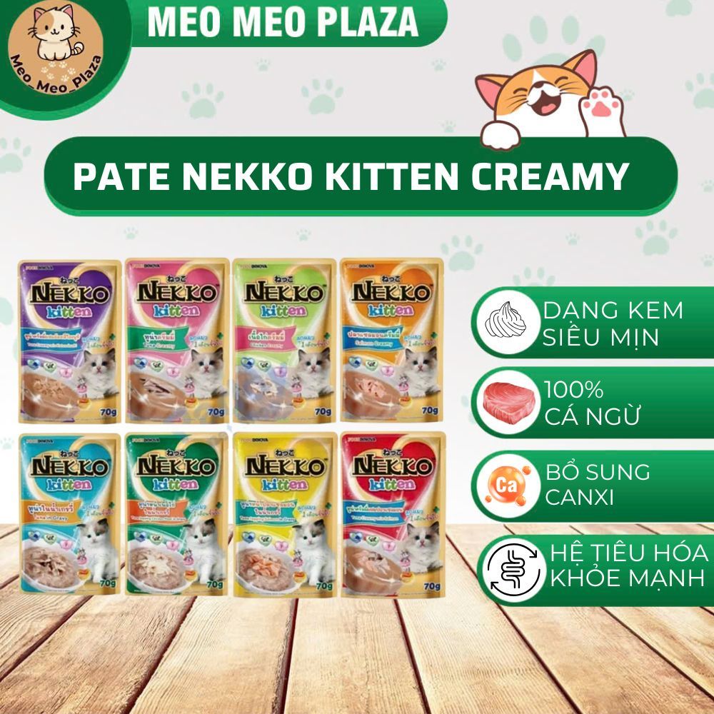 Pate Nekko Kitten Creamy 70g cho mèo - Bổ sung Canxi - Giàu DHA - Hàng chính hãng
