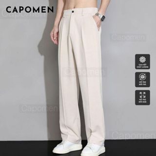 Quần Tây Nam ống rộng chất vải chéo Thái kiểu dáng trẻ trung năng động lịch lãm phong cách Hàn Quốc