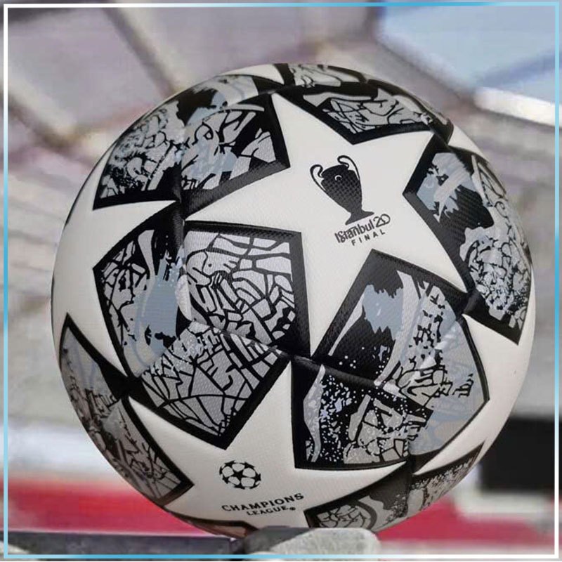 Quả Banh Bóng Đá Champion League Đúc Nguyên Khối Cao Cấp – Màu Xám – Size 4 và 5