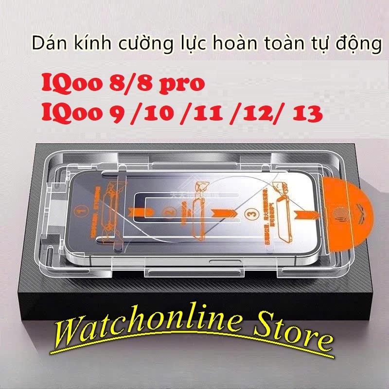 Kính Cường Lực Khung Tự Dán cho IQoo 11 IQoo 12 IQoo 8/8 pro IQoo 10 IQoo 9 Iqoo 13  Bảo Vệ Màn hình