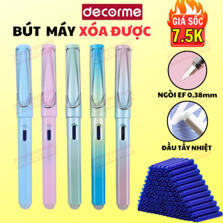 Bút máy xóa được Ngòi EF 0.38mm Decorme bút máy mực đen xanh bôi xóa được viết trơn mượt dùng cả ống mực và bơm mực