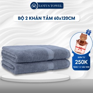 Bộ 2 Khăn Tắm Size 60x120cm Louts, 100% Cotton Cao Cấp Mềm Mịn,Chuyên Dụng Khách Sạn, Spa, Resort