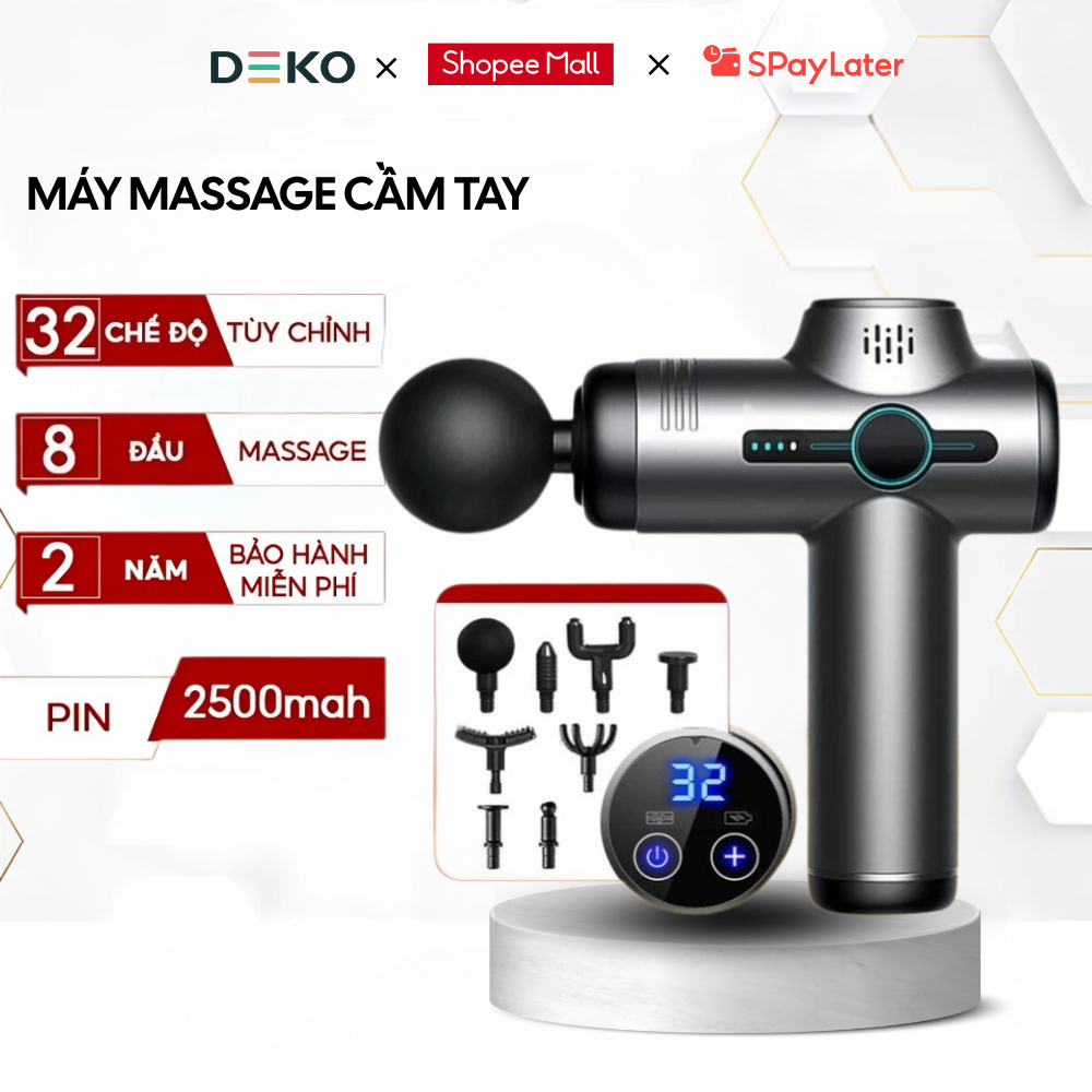 Máy Massage Cầm tay mini METIS Cao Cấp 32 Chế Độ, Lực Đấm Siêu Khỏe 13.800 Vòng/Phút, Pin 2500mA