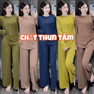 Sét bộ mặc nhà , đồ bộ nữ Bigsize Hằng Moon, SET BỘ Ủ KEM THUN TĂM BIGSIZE QUẦN ỐNG SUÔNG