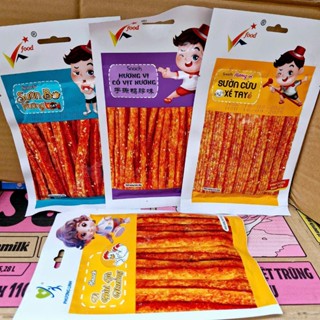 Snack hương vị cổ vịt nướng/sườn bò nướng cay /Snack bánh tráng trộntúi 60g