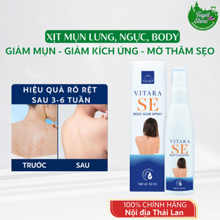  Xịt mụn lưng SE Vitara - Body Acne Spray giúp kiểm soát nhờn sáng da mờ thâm sẹo Thái Lan 50ml 