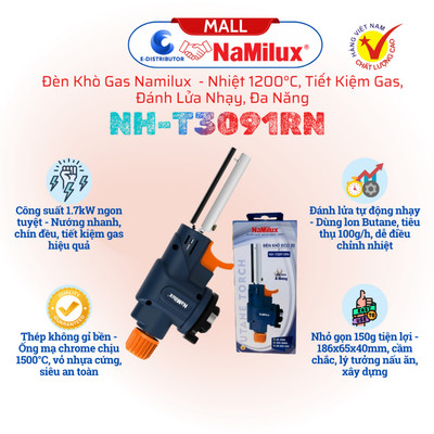 [HỎA TỐC] Đèn khò gas NaMilux NH-T3091RN - Chính hãng - Đánh lửa tự động - Tiết kiệm gas