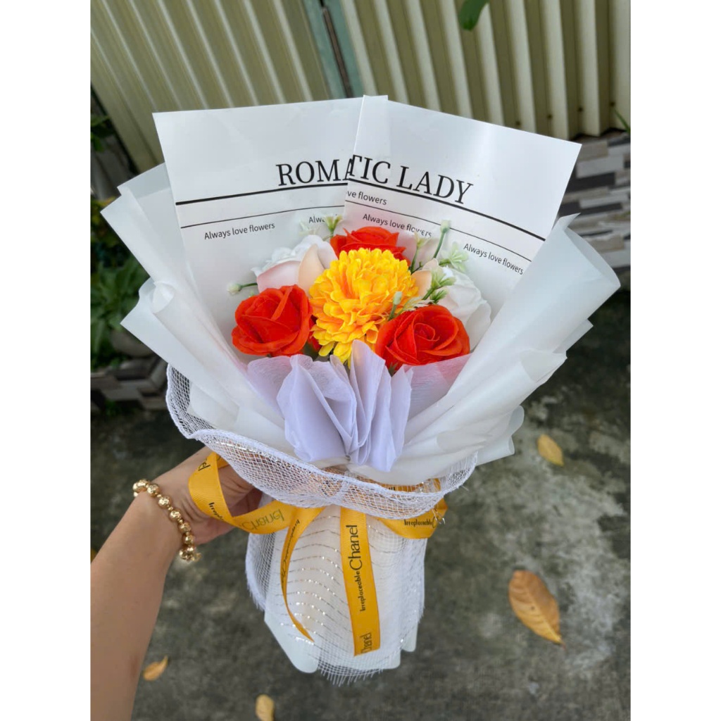 Hoa sáp bó 5 bông