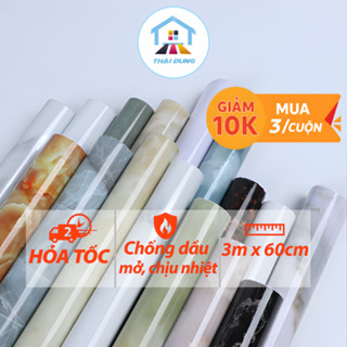 Decal dán bếp chống dầu mỡ 3Mét x 60cm VÂN ĐÁ TRÁNG NHÔM chịu nhiệt, chống nước, dán bàn , nhà tắm