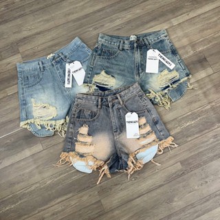  TIENSTYLE -  Nhiều Mẫu  Quần Short Jean Nữ Tua Lai Lộ Túi Thêu chữ Quần Bò Đùi Cá Tính Trẻ Trung 
