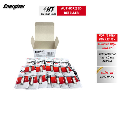 Hộp 12 Viên Pin A23 Energizer Max 12V siêu bền dùng cho remote cửa cuốn , chuông cửa -  hàng chính hãng