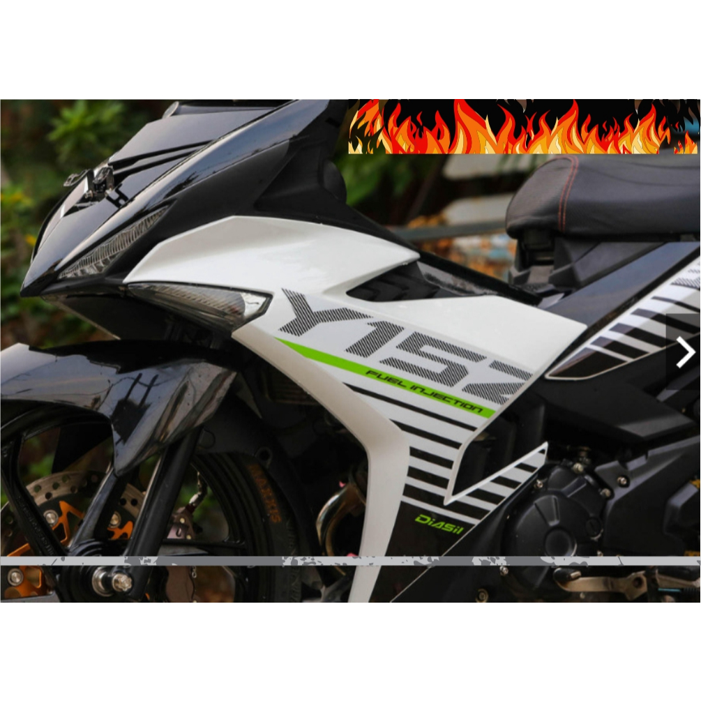 Tem rời Exciter 150 mẫu Y15ZR trắng đen xanh lá nổi bật