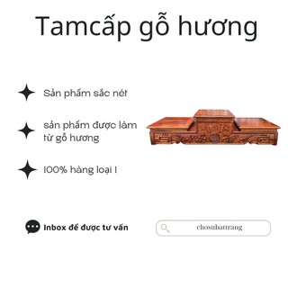 Tam Cấp Gỗ Hương Kê Bát Hương - Đôn Gỗ Tam Cấp Chạm Lưỡng Long Cao Cấp Chợ Sứ Bát Tràng