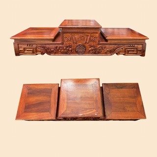 Tam Cấp Gỗ Hương Kê Bát Hương - Đôn Gỗ Tam Cấp Chạm Lưỡng Long Cao Cấp Chợ Sứ Bát Tràng