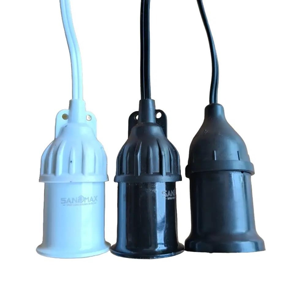 Đui đèn kín nước SANOMAX, đui đèn chống nước E27, dây dài 20cm (Bảo hành)