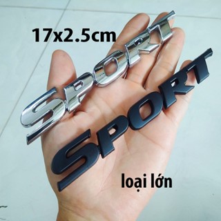 Tem SPORT Loại To phiên bản thể thao dán xe ô tô, chất liệu Kim loại sáng bóng