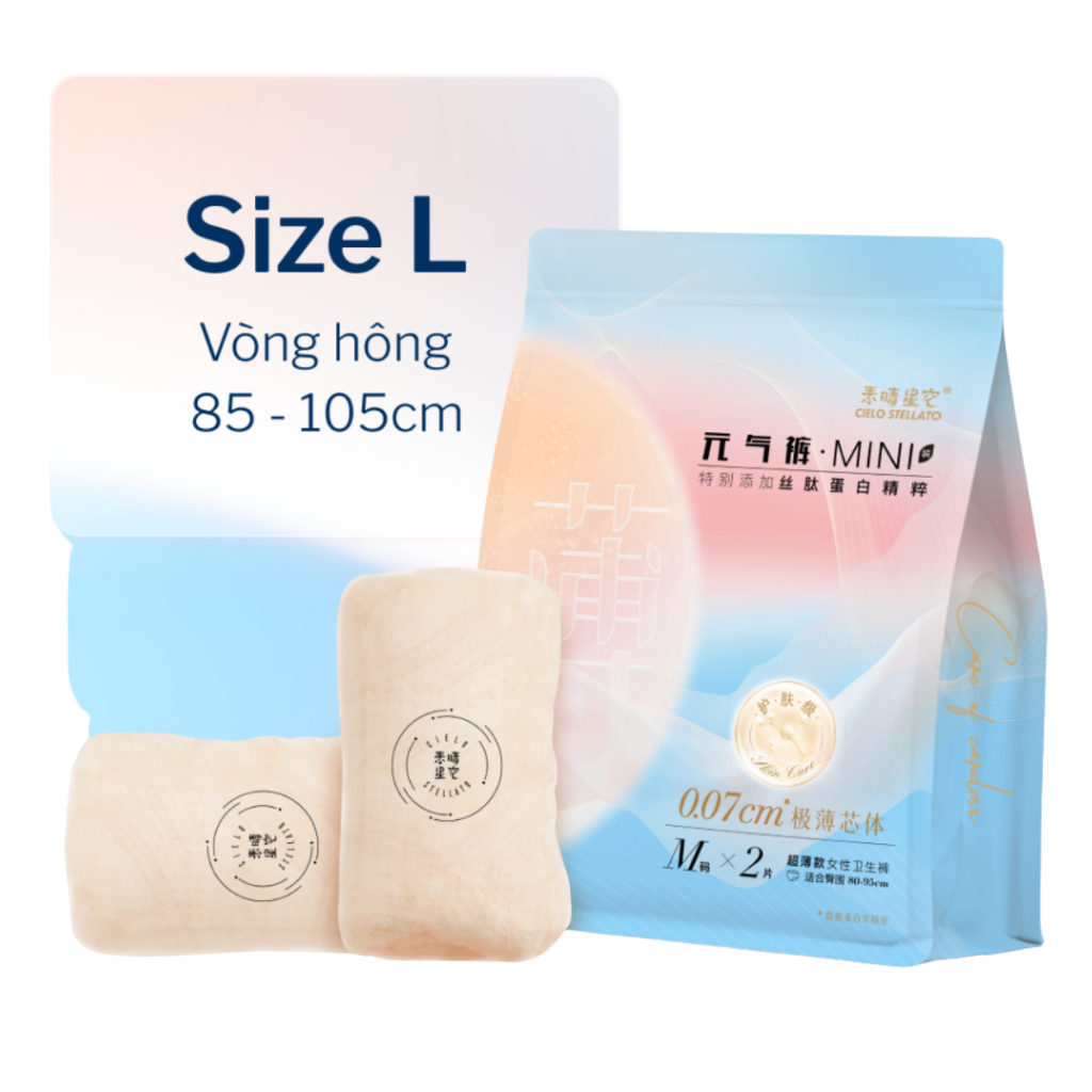 Băng quần vô hình Cielo Stellato sử dụng chu kỳ kinh nguyệt, sau sinh - Gói 2 băng