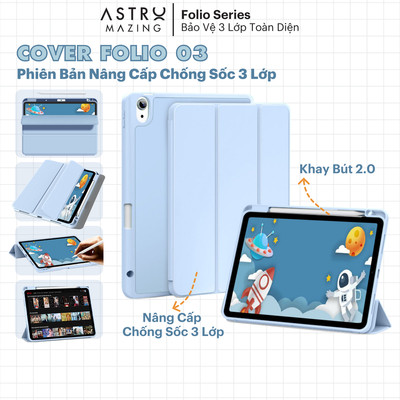 [Kho HN-HCM] Folio 03 Bao da F03 nâng cấp 3 lớp chống sốc AstroMazing, cover cho iPad Pro 11 Air 4
