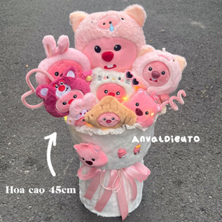 [Hàng sẵn HCM] Bó hoa gấu bông Loopy Hải Ly, capybara size lớn siêu xinh tặng bạn gái, người yêu lễ tình yêu, sinh nhật