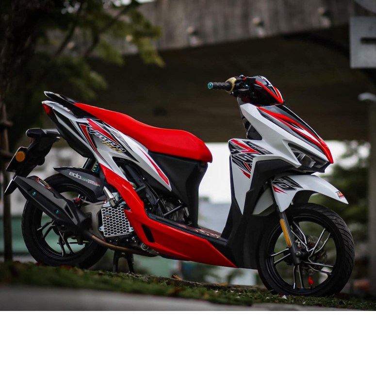 TEM RỜI Vario 150 trắng đỏ mẫu sọc đỏ đen đơn giản - tem in 3 lớp không bay màu